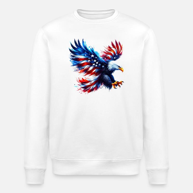Eagle Flag USA USA Américain - Sweat bio ROLLER Stanley/Stella Unisexe - blanc