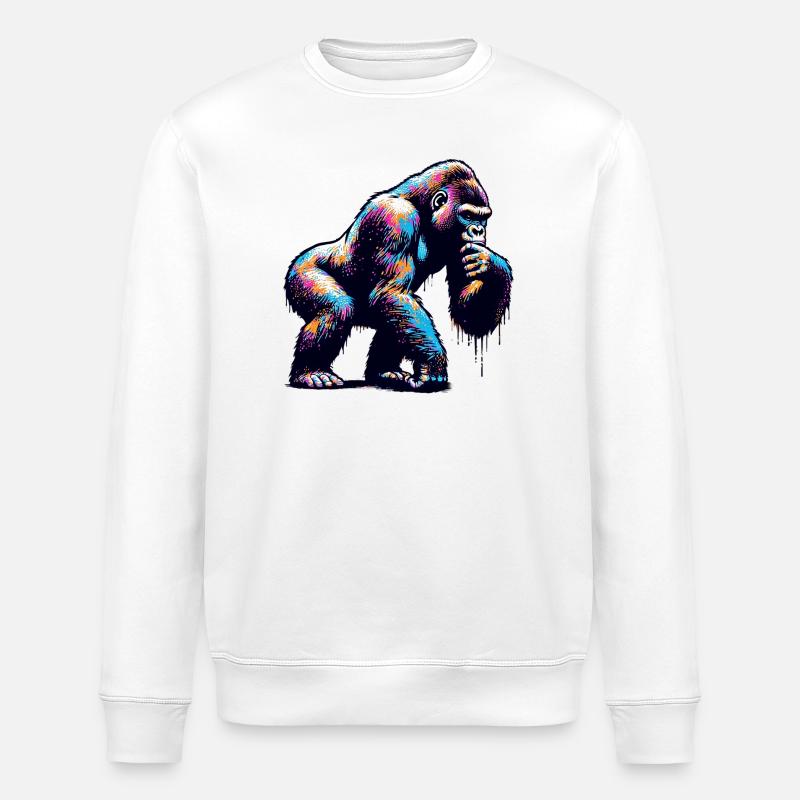 Gorilla - Stanley/Stella ROLLER Unisex Organic Sweatshirt - white