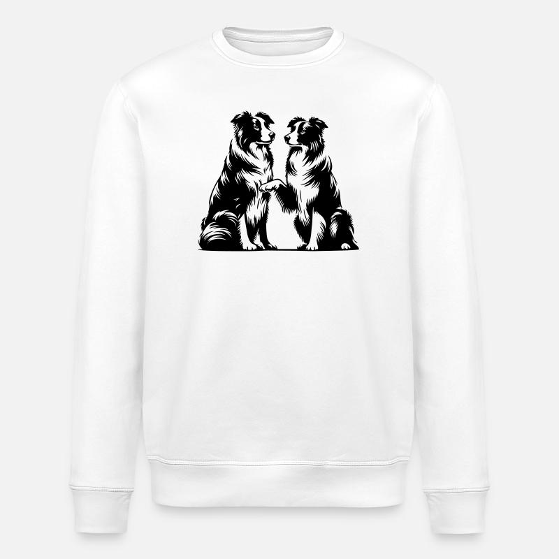 Border Collie - Stanley/Stella Unisex Bio-Sweatshirt ROLLER - Weiß