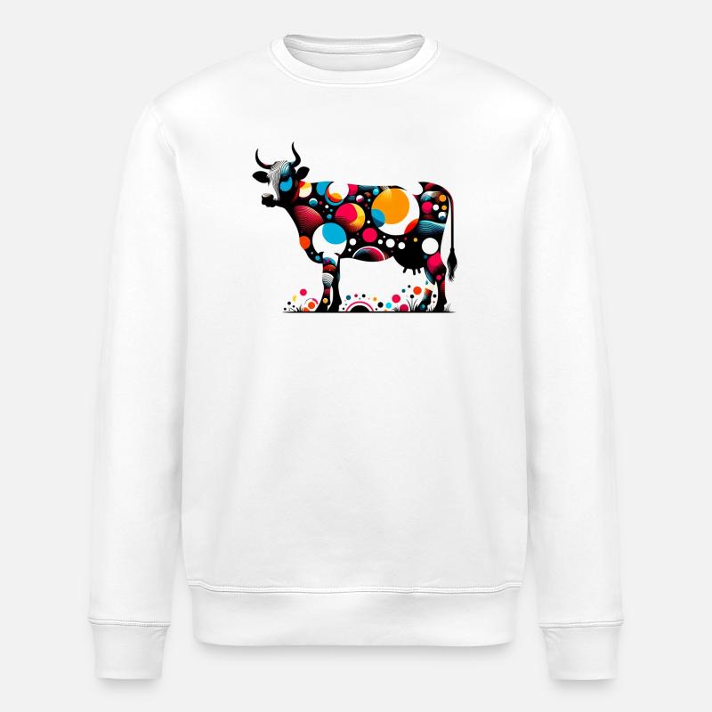 Cow - Stanley/Stella ROLLER Unisex Organic Sweatshirt - white