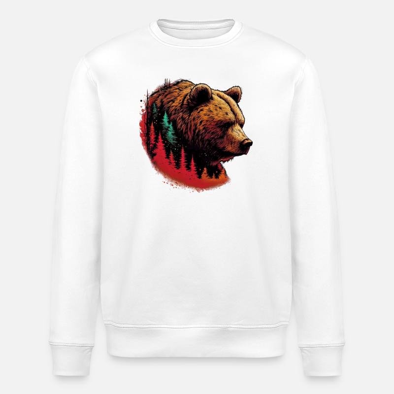 Bear - Stanley/Stella ROLLER Unisex Organic Sweatshirt - white