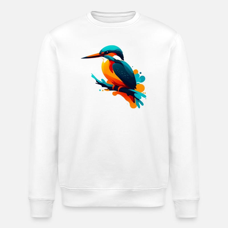 Kingfisher - Stanley/Stella ROLLER Unisex Organic Sweatshirt - white