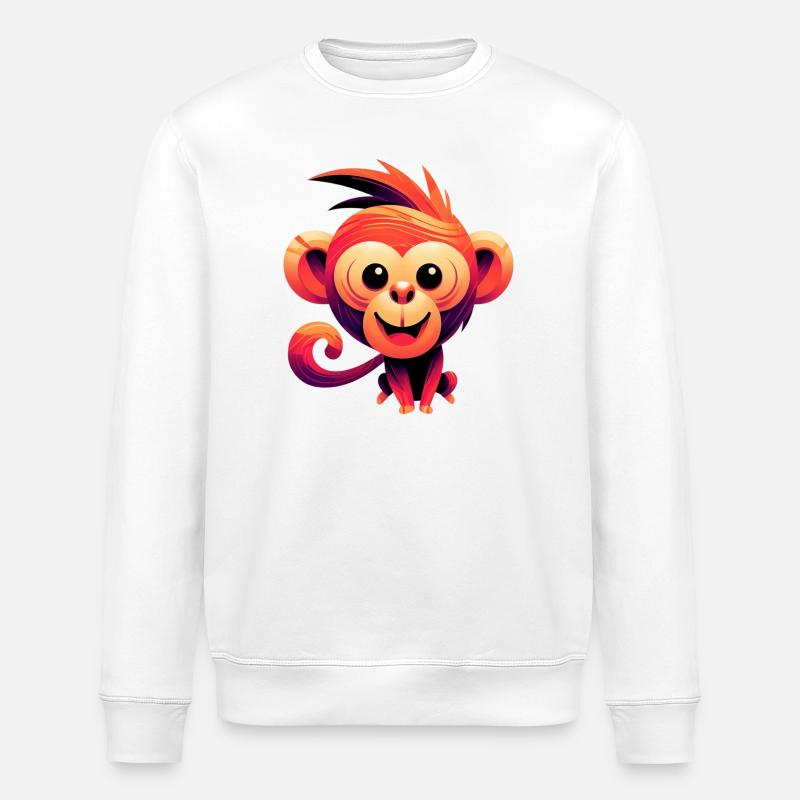 Monkey - Stanley/Stella ROLLER Unisex Organic Sweatshirt - white