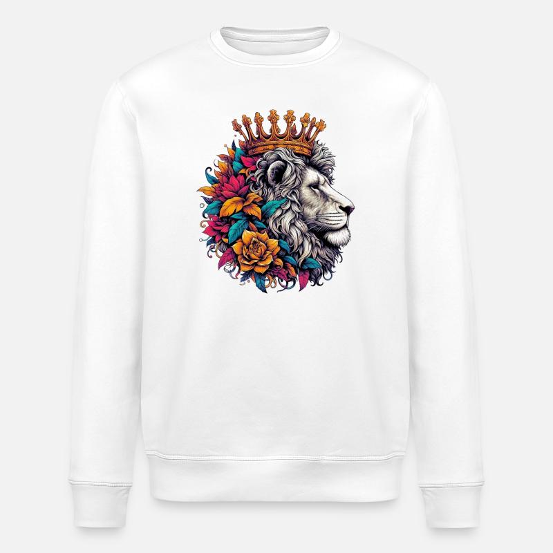 Löwe mit der Krone - Stanley/Stella Unisex Bio-Sweatshirt ROLLER - Weiß