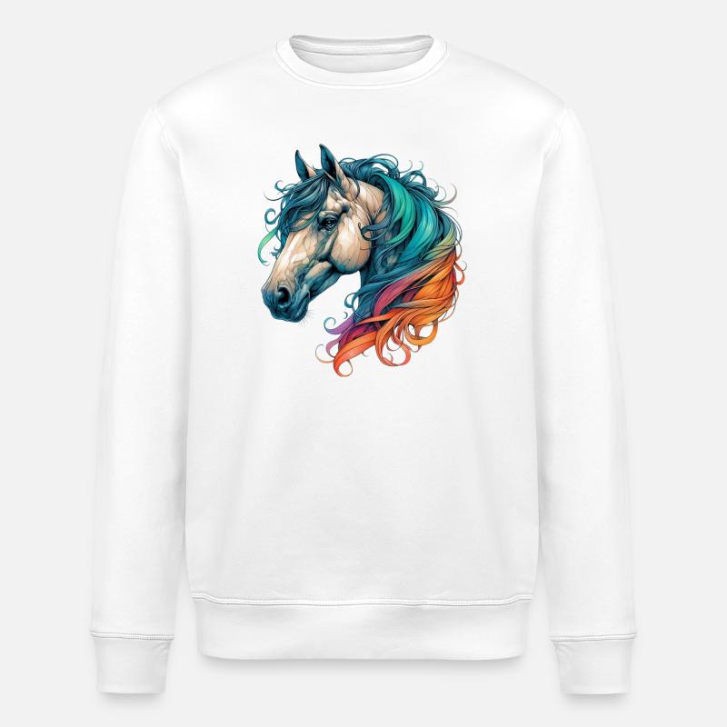 Cheval - Sweat bio ROLLER Stanley/Stella Unisexe - blanc