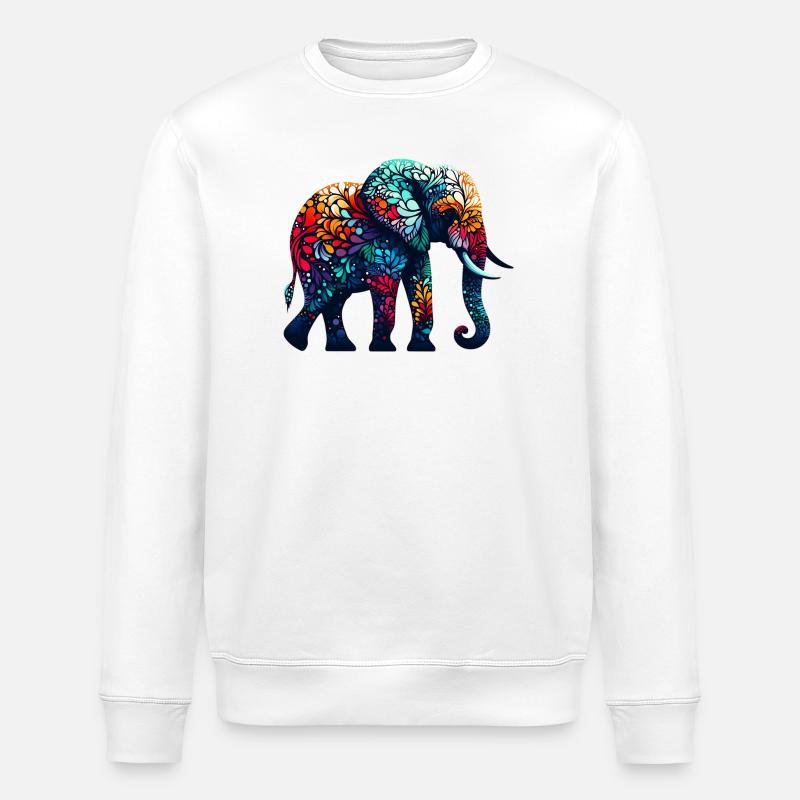 Elefant - Stanley/Stella Unisex Bio-Sweatshirt ROLLER - Weiß