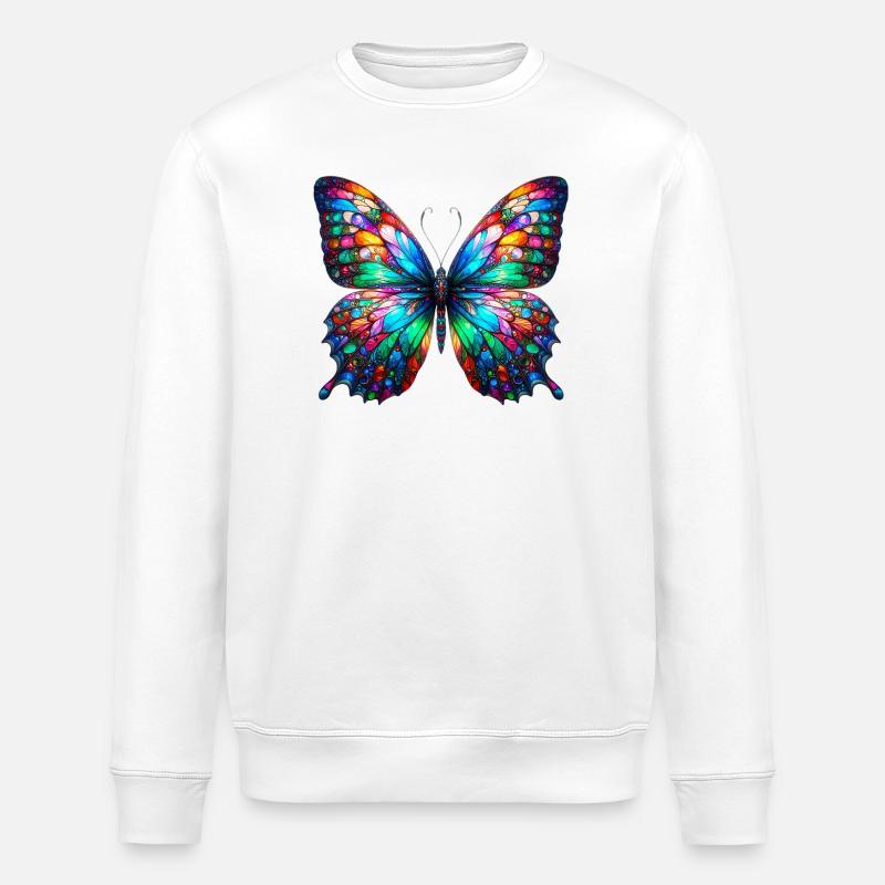 Schmetterling - Stanley/Stella Unisex Bio-Sweatshirt ROLLER - Weiß