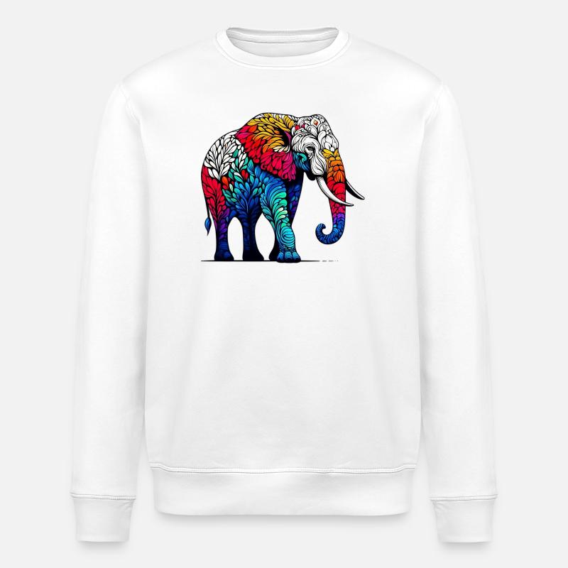 Elefant - Stanley/Stella Unisex Bio-Sweatshirt ROLLER - Weiß
