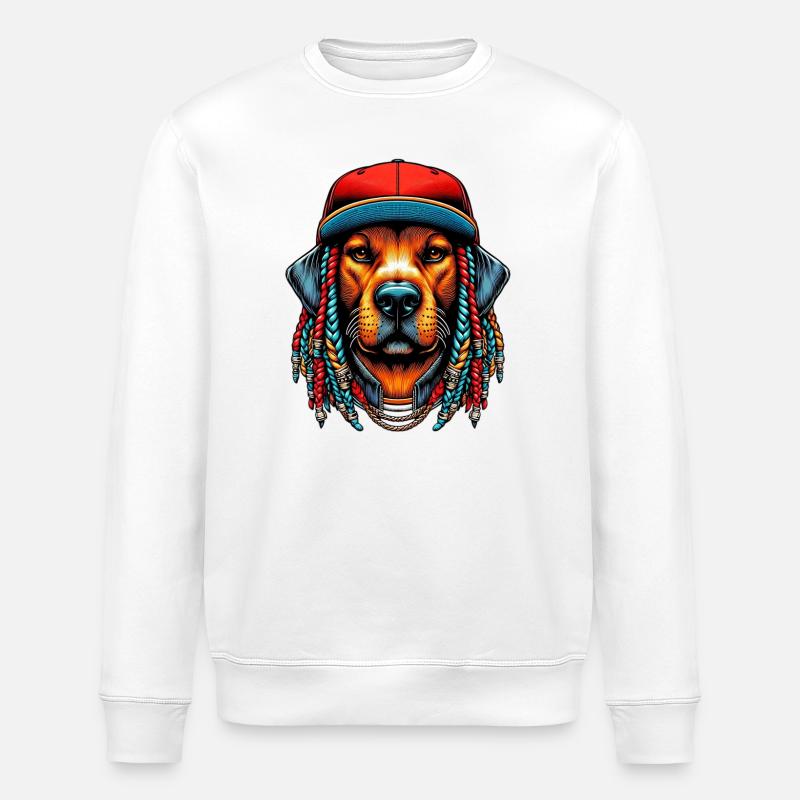 Chien - Sweat bio ROLLER Stanley/Stella Unisexe - blanc