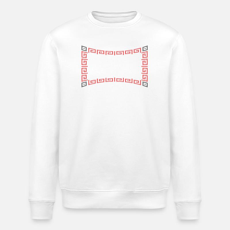 Motif de cadre rouge - Sweat bio ROLLER Stanley/Stella Unisexe - blanc