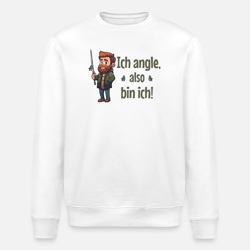Ich angle, also bin ich! - Angler - Stanley/Stella Unisex Bio-Sweatshirt ROLLER - Weiß