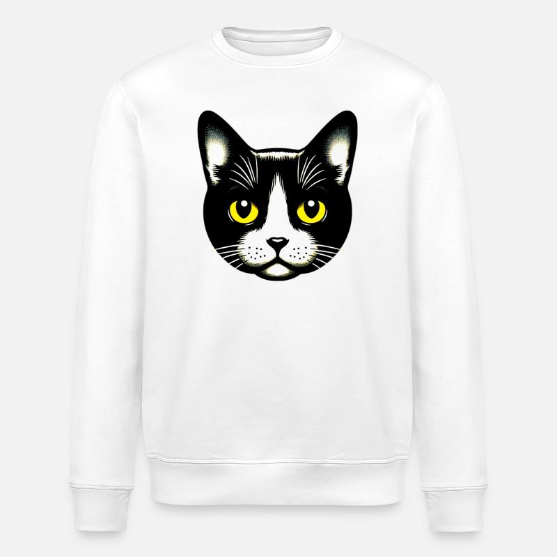 Katze - Stanley/Stella Unisex Bio-Sweatshirt ROLLER - Weiß