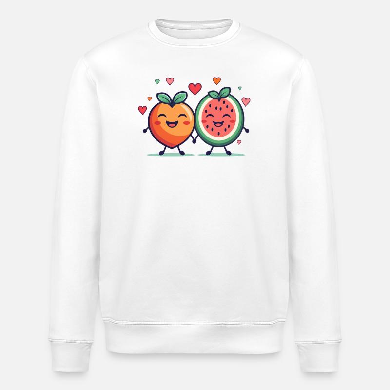 Fruity passion love - Stanley/Stella ROLLER Unisex Organic Sweatshirt - white