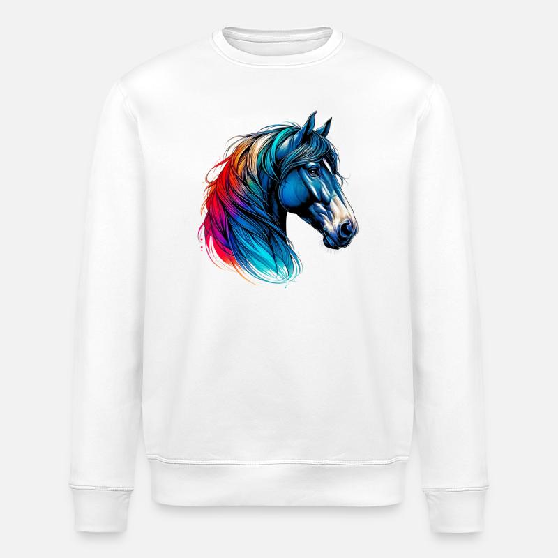 Pferd - Stanley/Stella Unisex Bio-Sweatshirt ROLLER - Weiß