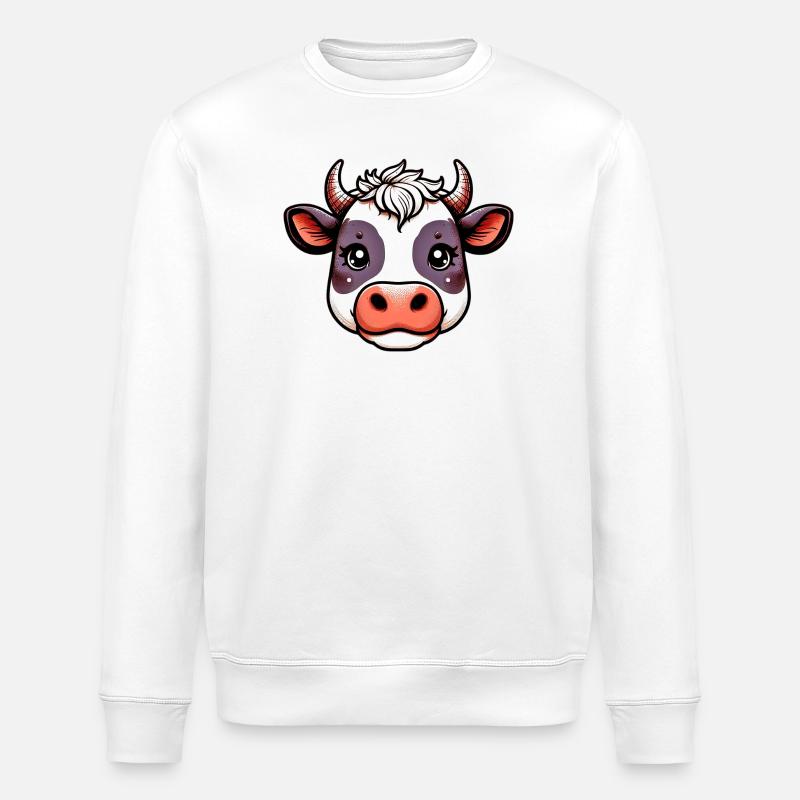 Cow - Stanley/Stella ROLLER Unisex Organic Sweatshirt - white