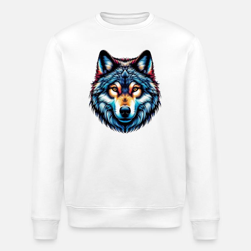 Wolf - Stanley/Stella ROLLER Unisex Organic Sweatshirt - white