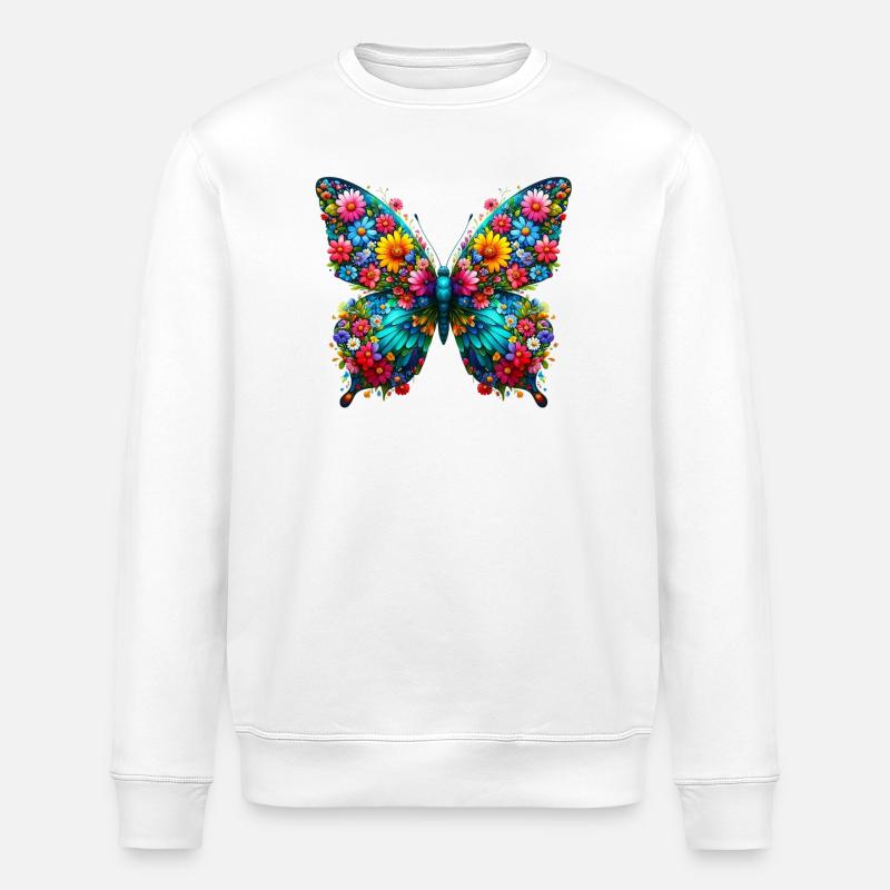 Butterfly - Stanley/Stella ROLLER Unisex Organic Sweatshirt - white