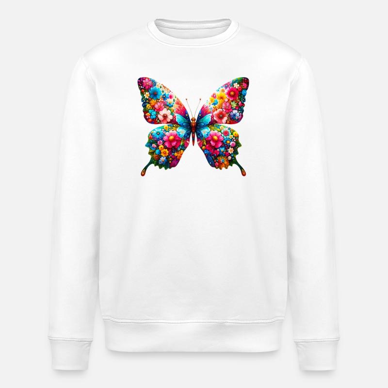 Schmetterling - Stanley/Stella Unisex Bio-Sweatshirt ROLLER - Weiß