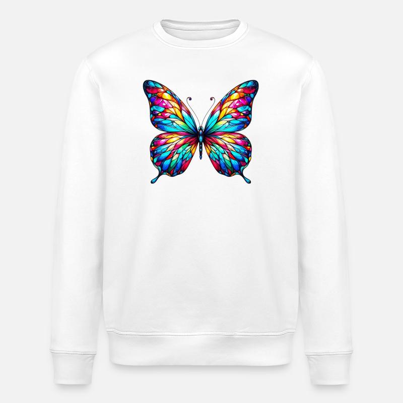 Butterfly - Stanley/Stella ROLLER Unisex Organic Sweatshirt - white