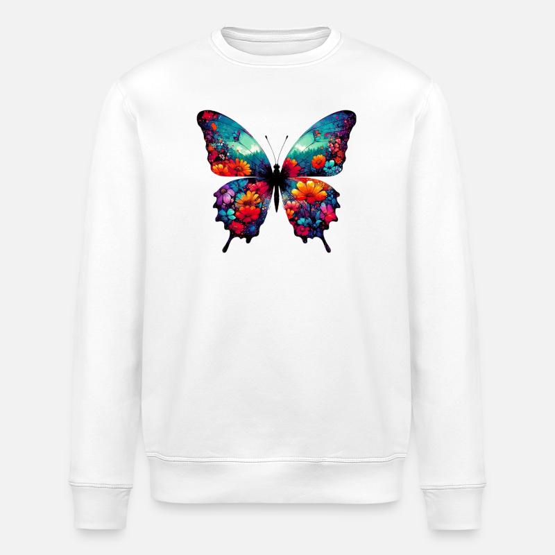 Papillon - Sweat bio ROLLER Stanley/Stella Unisexe - blanc