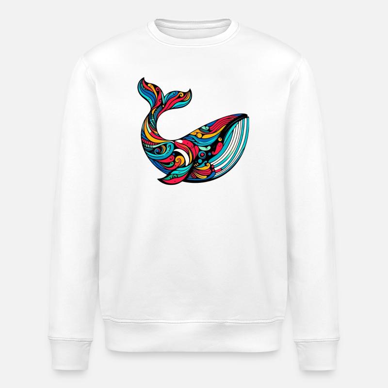 Whale - Stanley/Stella ROLLER Unisex Organic Sweatshirt - white