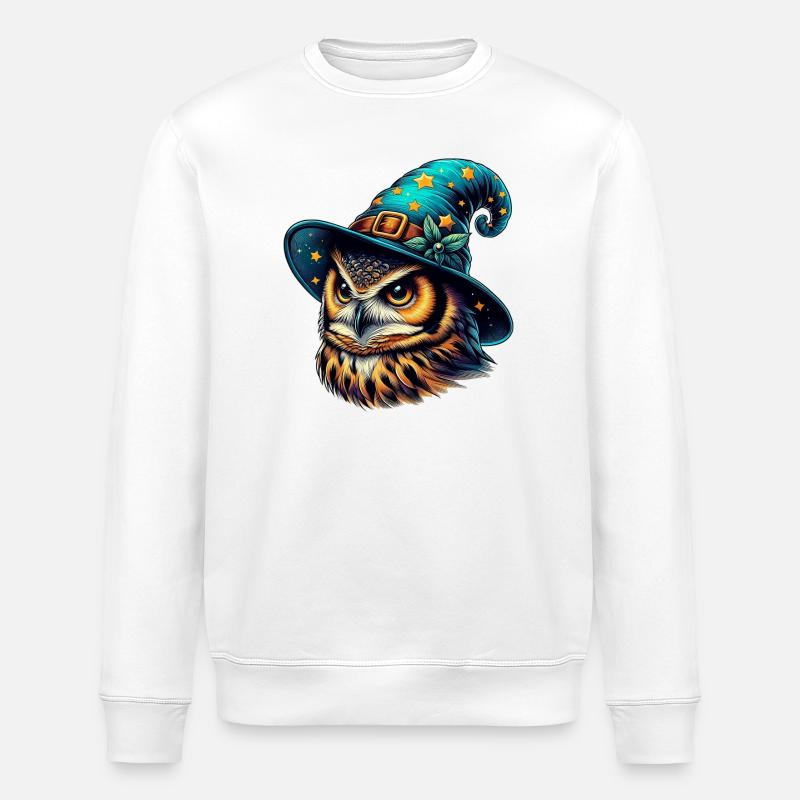 Zauberer Eule - Stanley/Stella Unisex Bio-Sweatshirt ROLLER - Weiß