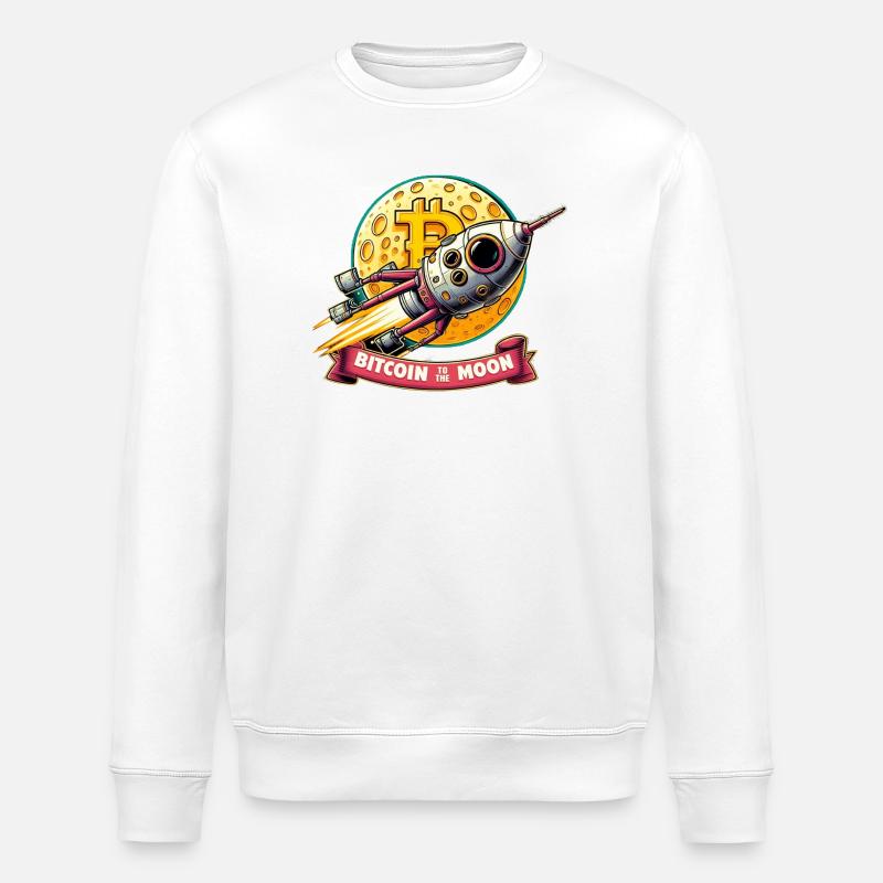 Bitcoin to the Moon - Stanley/Stella Unisex Bio-Sweatshirt ROLLER - Weiß