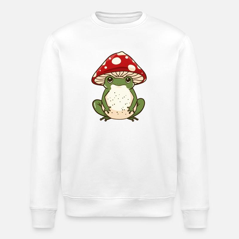 Champignon Cap Grenouille Whimsy - Sweat bio ROLLER Stanley/Stella Unisexe - blanc