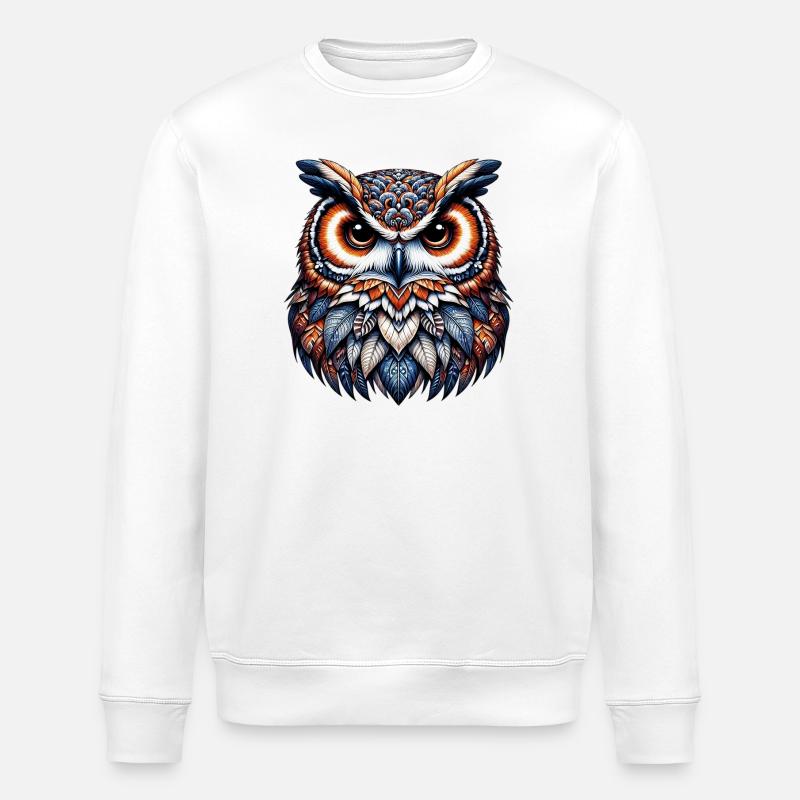 Owl - Stanley/Stella ROLLER Unisex Organic Sweatshirt - white