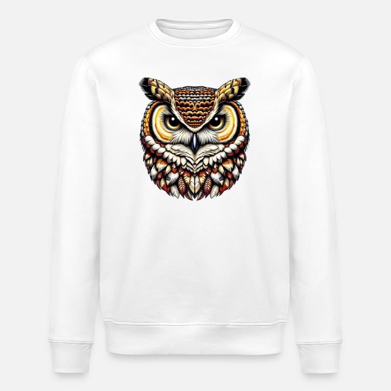 Owl - Stanley/Stella ROLLER Unisex Organic Sweatshirt - white