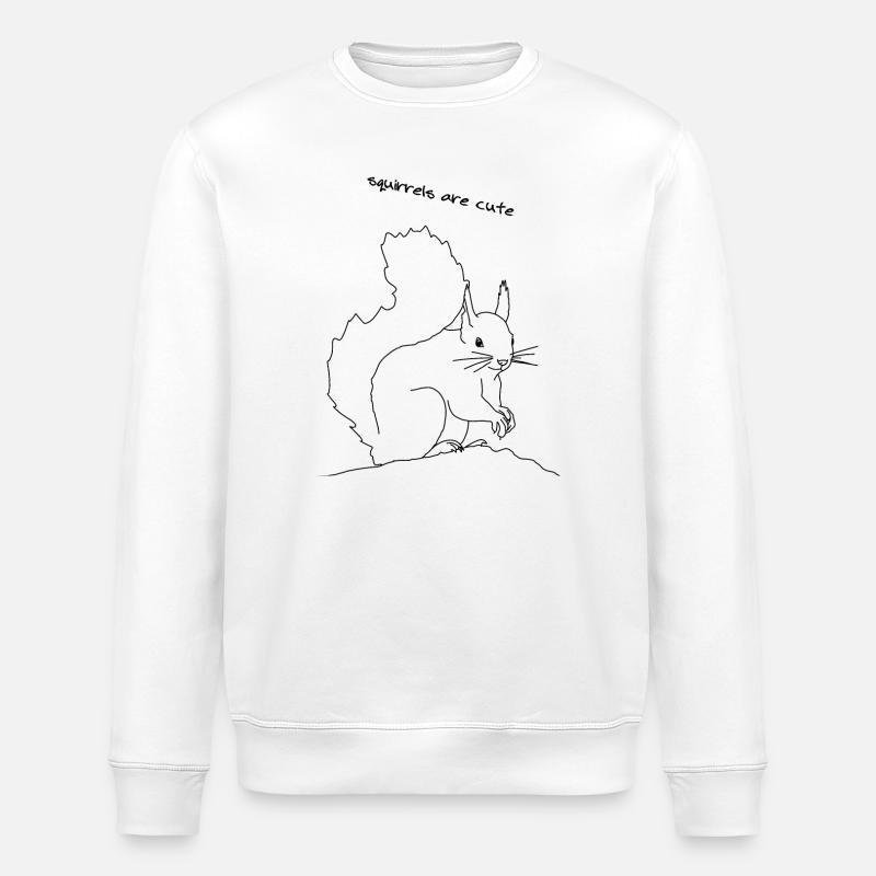Eichhörnchen süß, lineart - Stanley/Stella Unisex Bio-Sweatshirt ROLLER - Weiß