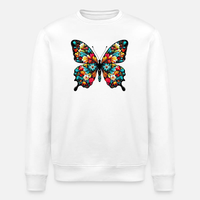 Papillon - Sweat bio ROLLER Stanley/Stella Unisexe - blanc