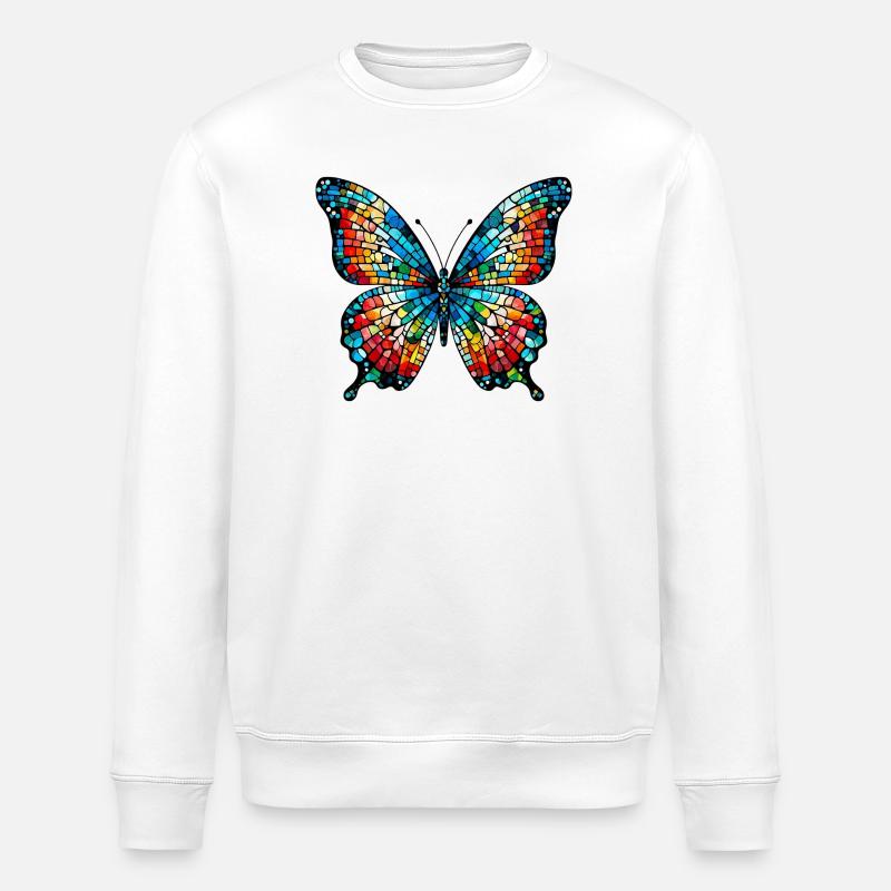 Butterfly - Stanley/Stella ROLLER Unisex Organic Sweatshirt - white