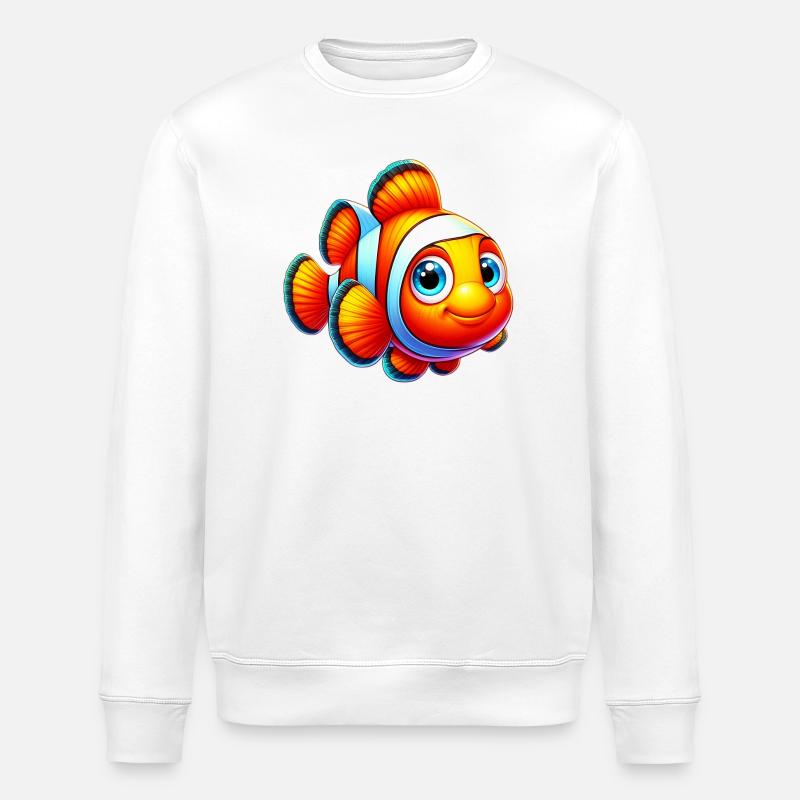 Poisson-clown - Sweat bio ROLLER Stanley/Stella Unisexe - blanc