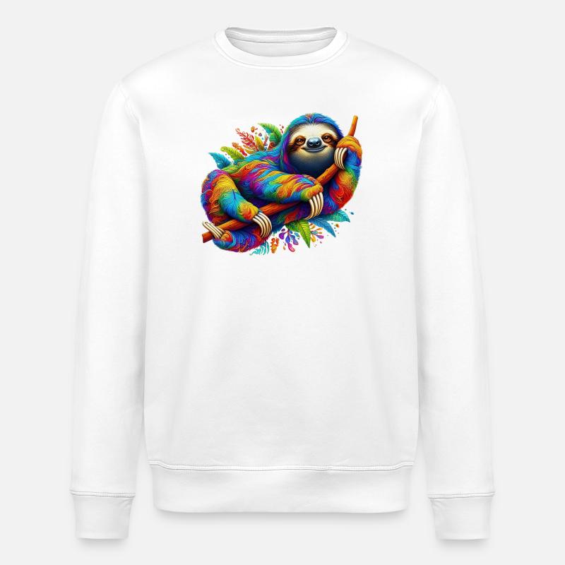 Sloth - Stanley/Stella ROLLER Unisex Organic Sweatshirt - white