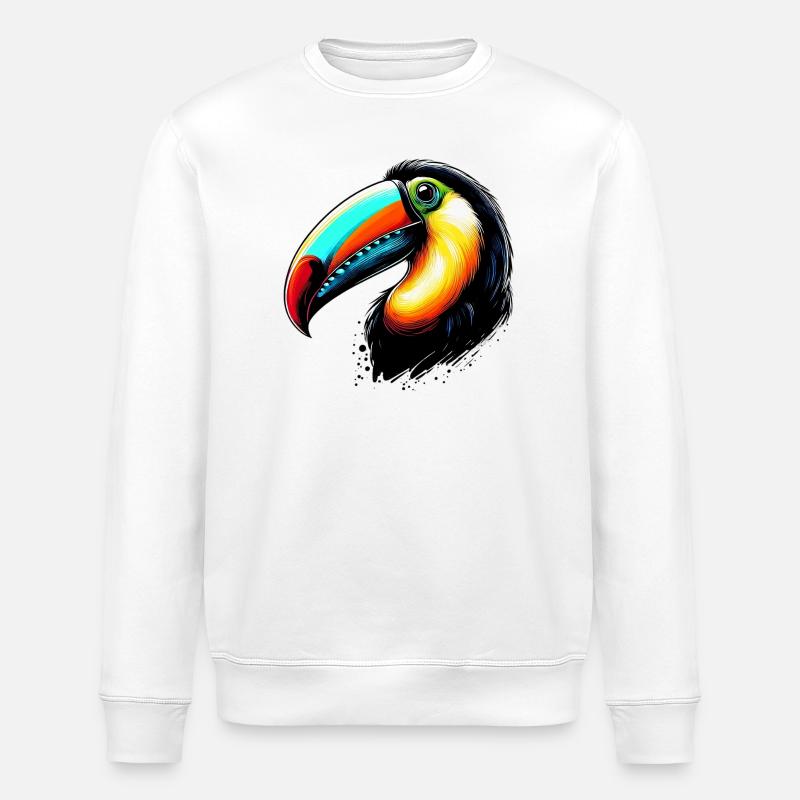 Toucan - Stanley/Stella ROLLER Unisex Organic Sweatshirt - white