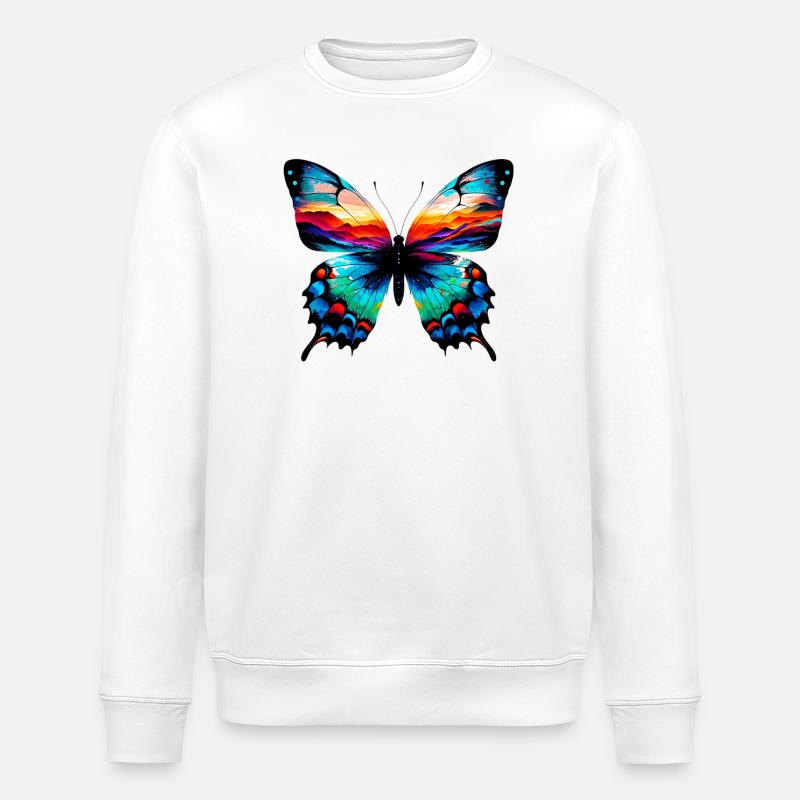 Butterfly - Stanley/Stella ROLLER Unisex Organic Sweatshirt - white