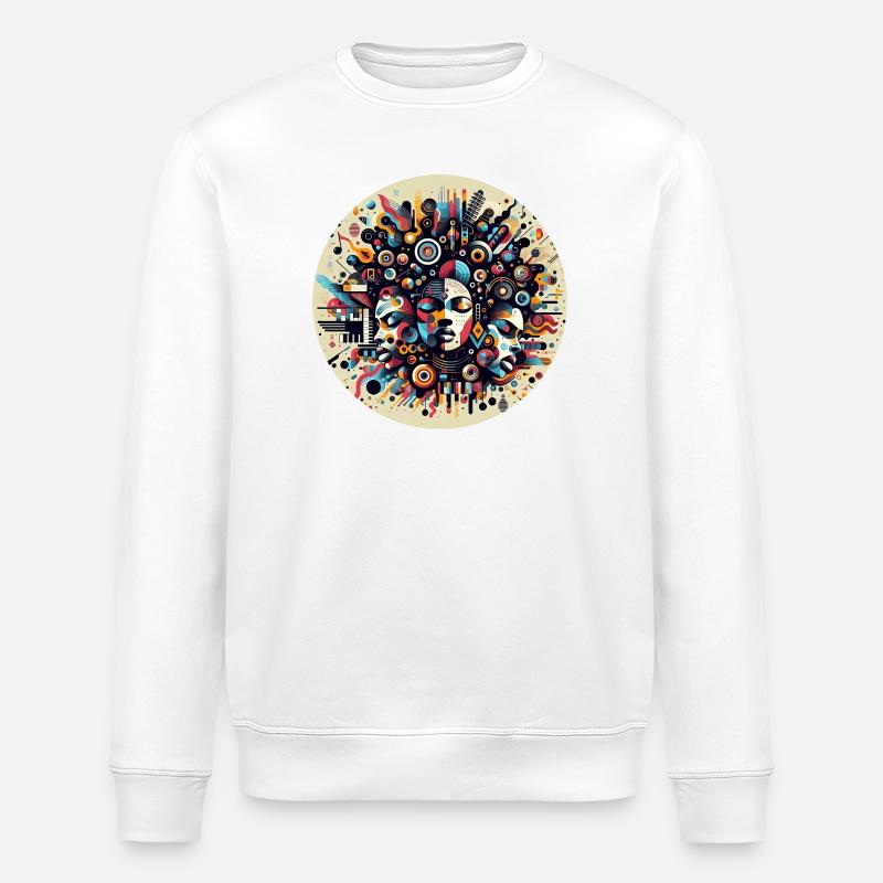 Afro Style Chromatic Symphony - Stanley/Stella ROLLER Unisex Organic Sweatshirt - white