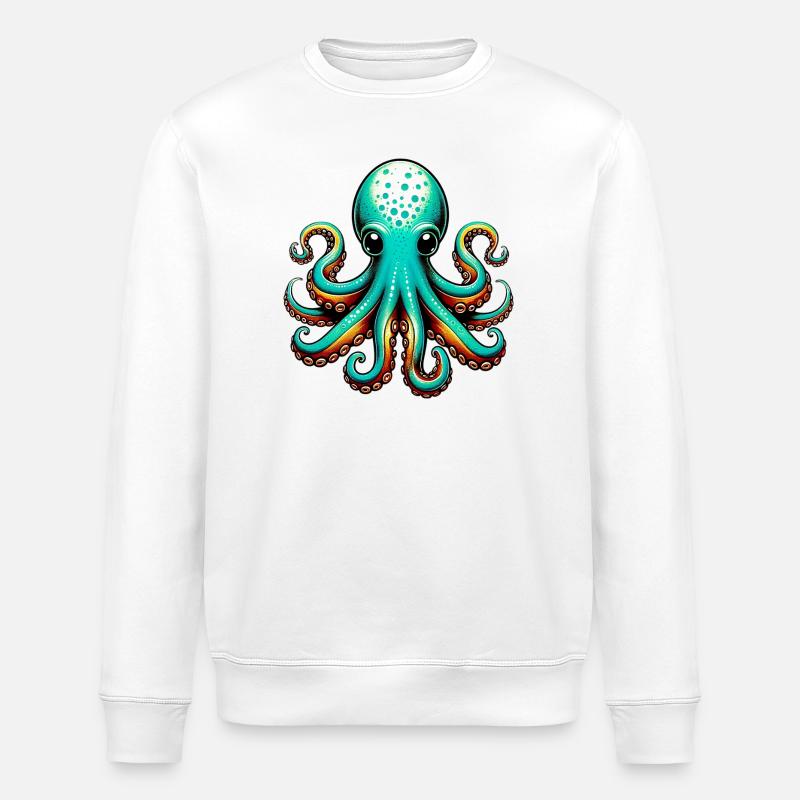 Krake - Stanley/Stella Unisex Bio-Sweatshirt ROLLER - Weiß