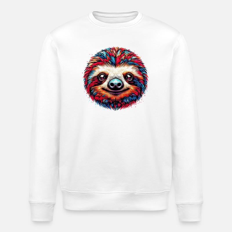 Sloth - Stanley/Stella ROLLER Unisex Organic Sweatshirt - white