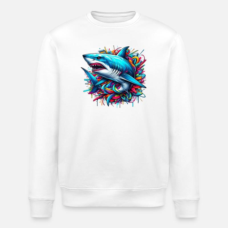 Requin - Sweat bio ROLLER Stanley/Stella Unisexe - blanc