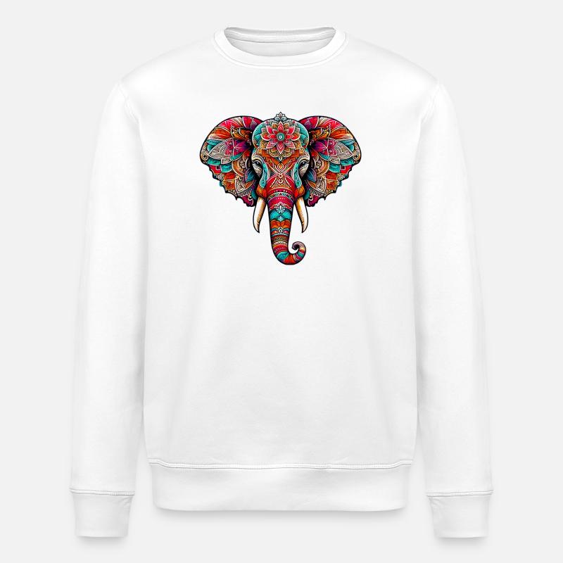 Éléphant - Sweat bio ROLLER Stanley/Stella Unisexe - blanc