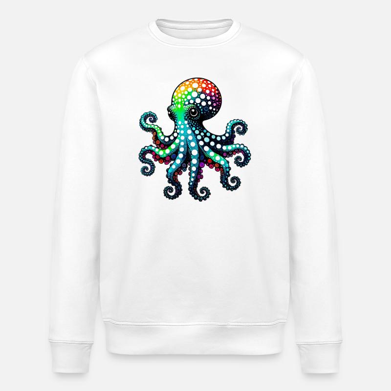 Pieuvre - Sweat bio ROLLER Stanley/Stella Unisexe - blanc