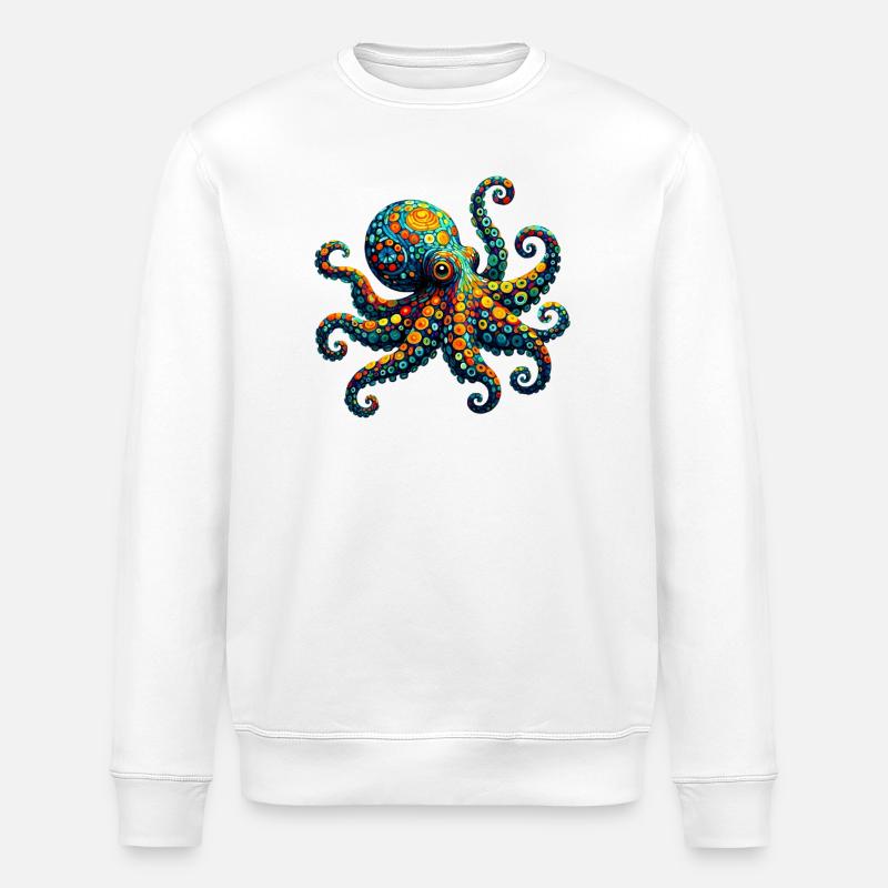 Oktopus van Gogh - Stanley/Stella Unisex Bio-Sweatshirt ROLLER - Weiß