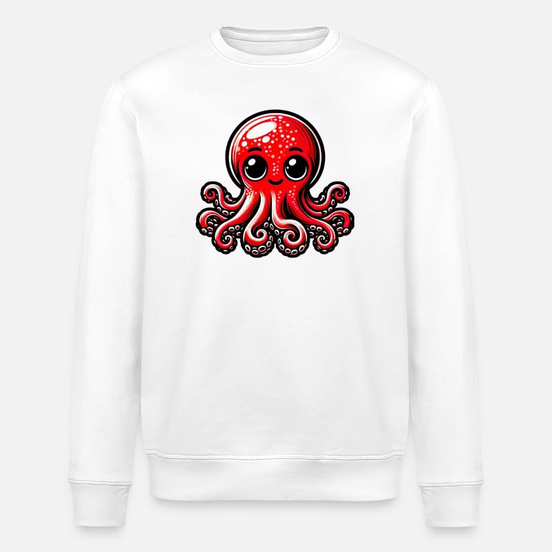 Octopus - Stanley/Stella ROLLER Unisex Organic Sweatshirt - white
