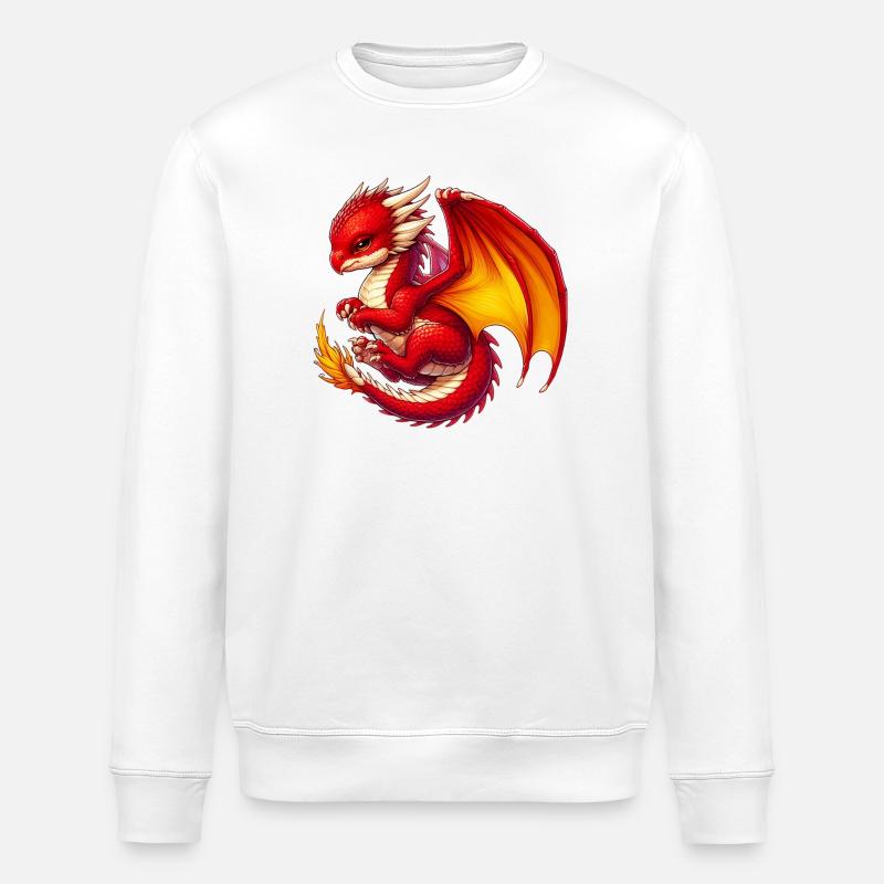 Dragon - Stanley/Stella ROLLER Unisex Organic Sweatshirt - white