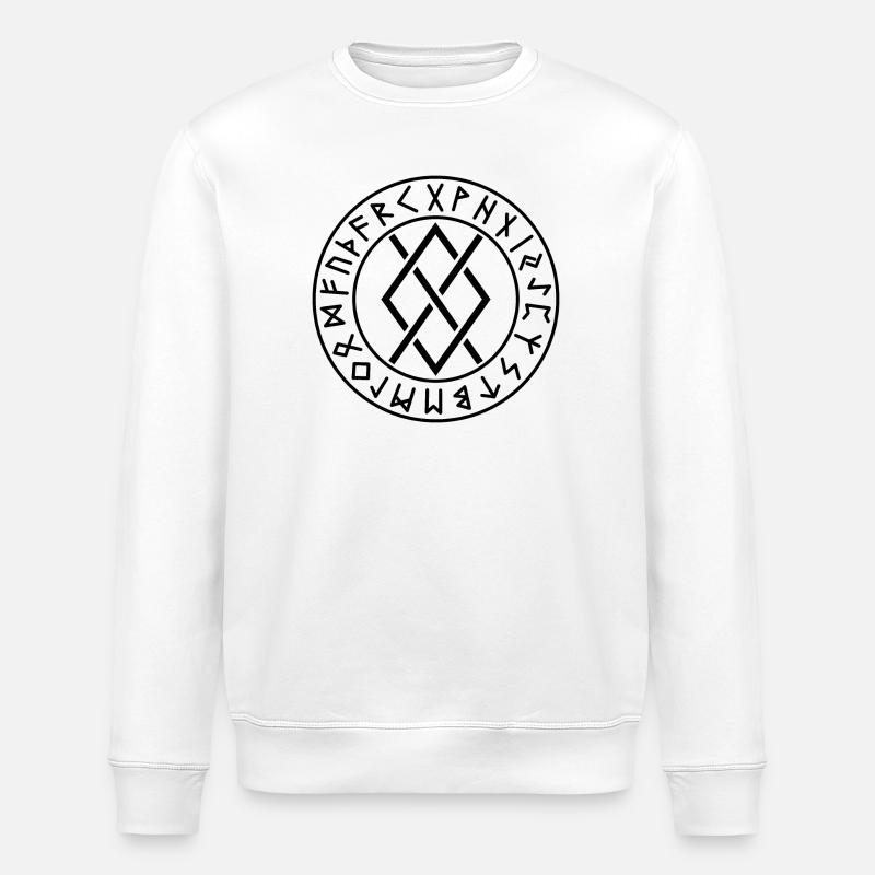 Gungnir-Kreis-Runen schwarze Farbe - Stanley/Stella Unisex Bio-Sweatshirt ROLLER - Weiß