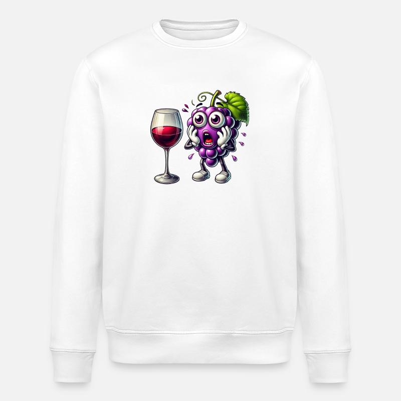 Funny wine grape design - Stanley/Stella ROLLER Unisex Organic Sweatshirt - white