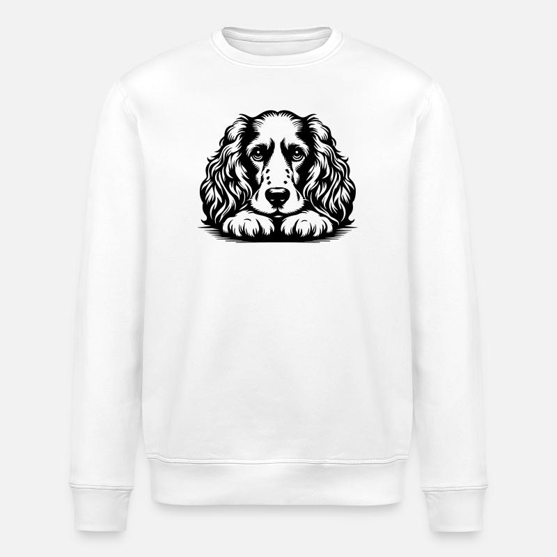 Tête de cocker avec pattes - Sweat bio ROLLER Stanley/Stella Unisexe - blanc