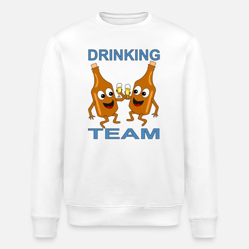 Humorous drinking team picture - Stanley/Stella ROLLER Unisex Organic Sweatshirt - white